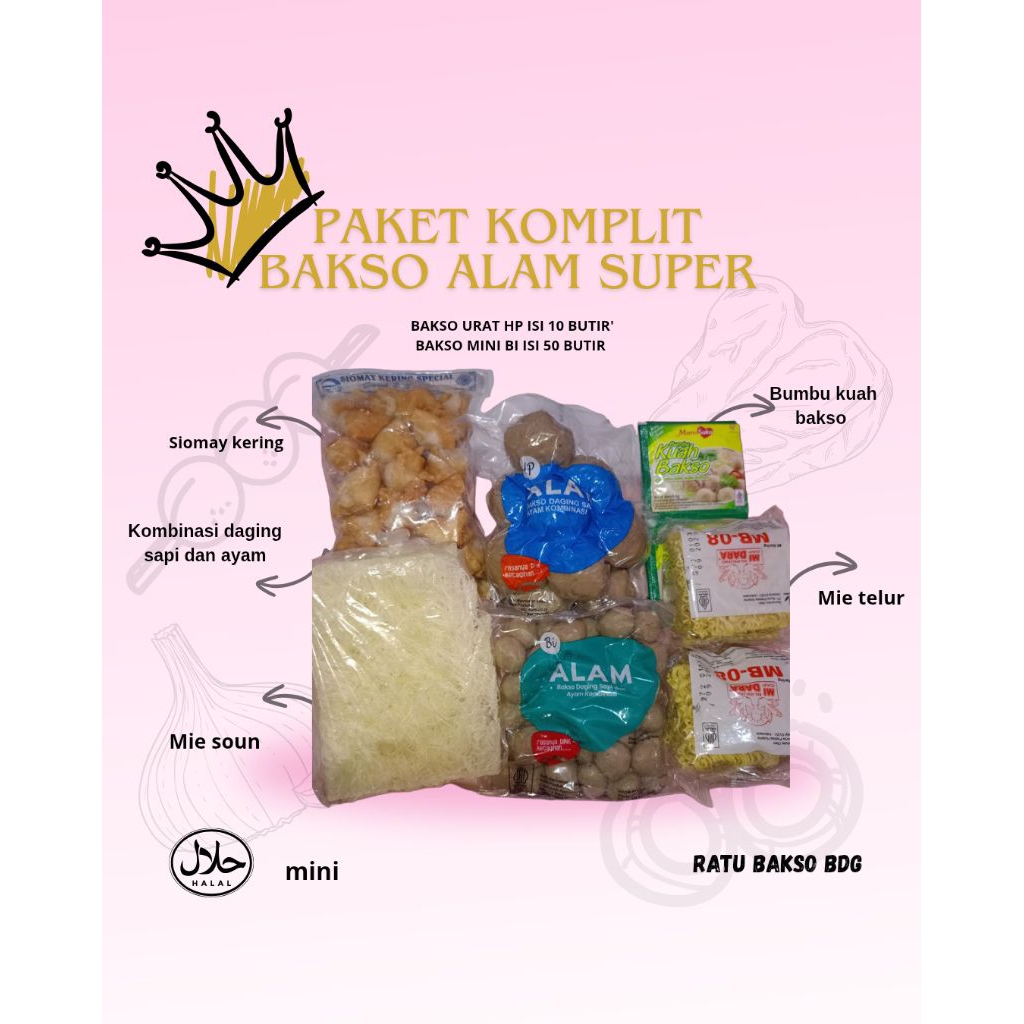 

paket komplit bakso alam super
