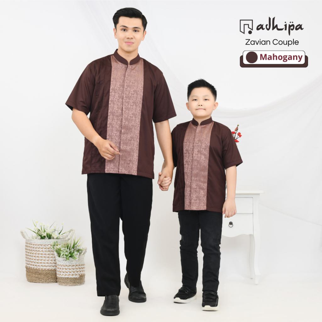 Adhipa Koko Couple Zavian Reborn Ayah dan Anak Coklat Mahogany