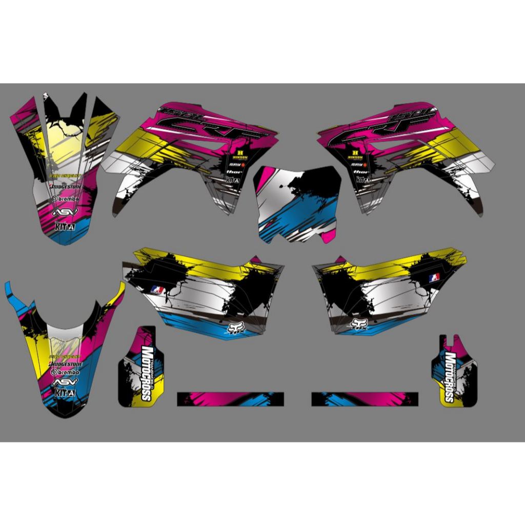 Decal Stiker CRF 150 L Dekal Variasi Sticker Striping Custom Full Body rockstar 043
