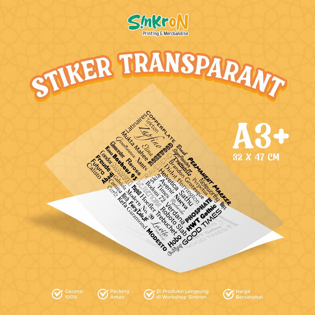 

Cetak Sticker Vynil Transparant Stiker Vynil Transparant