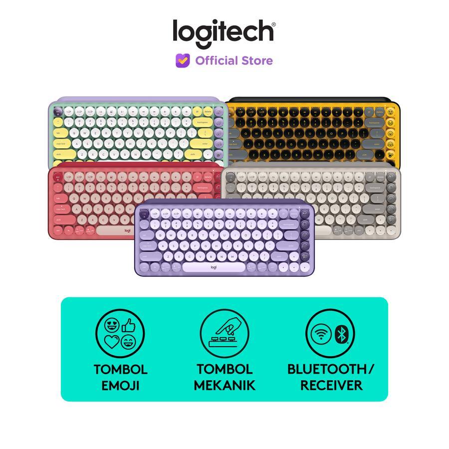 Logitech POP Keys Keyboard Wireless Mechanical Compact, Emoji Keys BLAST /HEARTBREAKER /DAYDREAM /CO