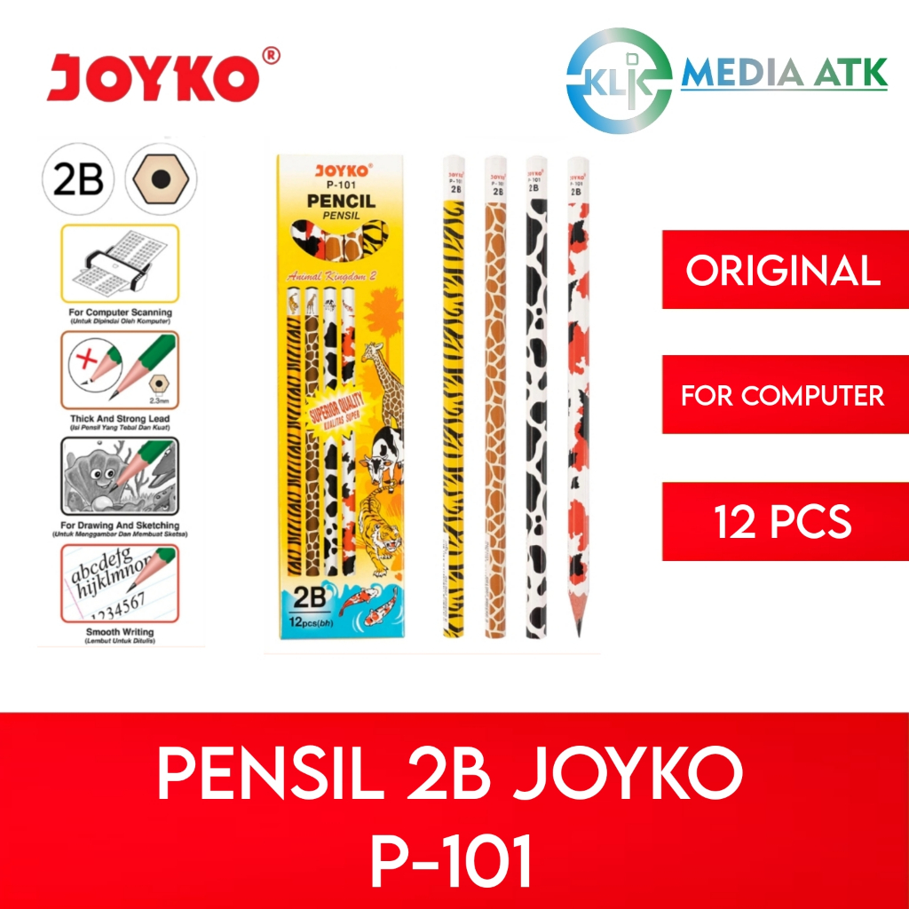 

Pensil 2B Joyko P-101 Animal Kingdom 2 - 12 Pcs