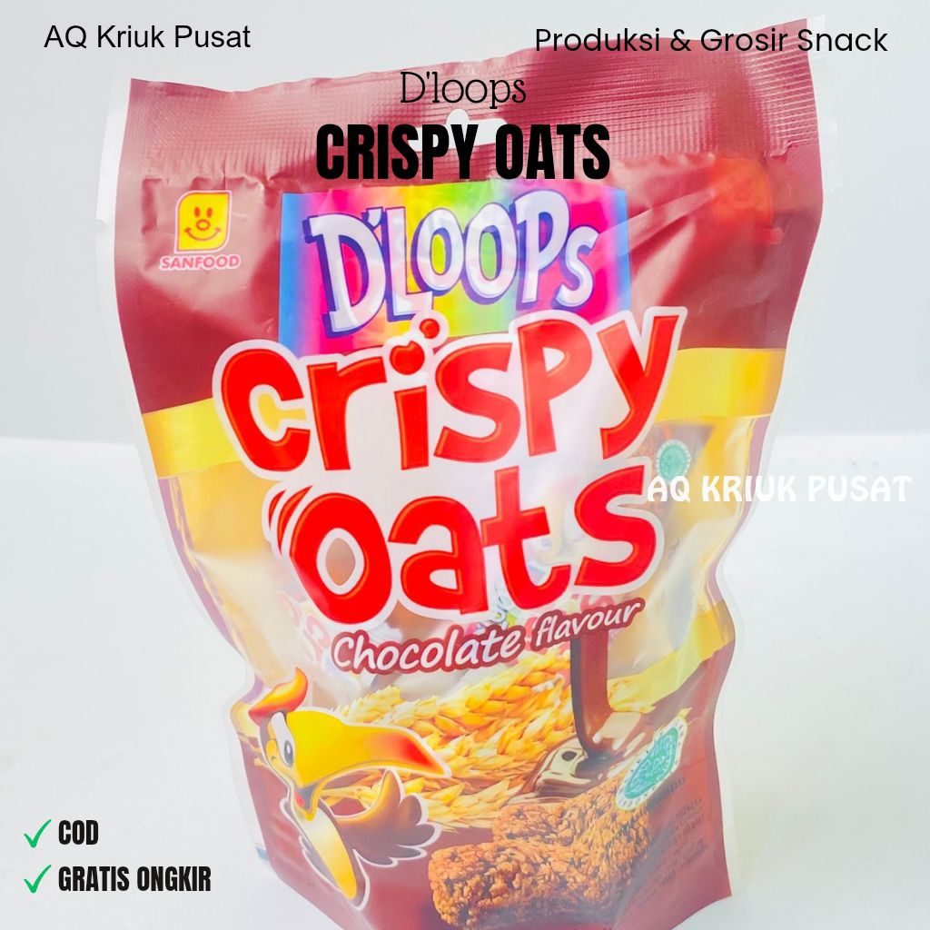 

D'loops Crispy Oats Cokelat dan Stroberi / AQ Kriuk Pusat