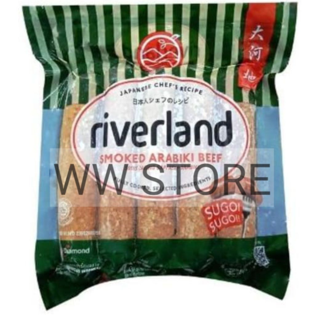 

Sosis daging sapi asap halal MUI JAPANESE CHEF'S RECIPE riverland SMOKY ARABIKI BEEF 360g