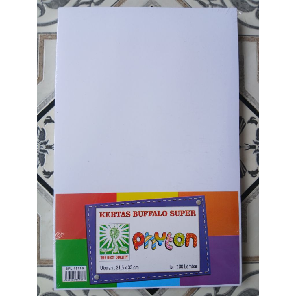 

Kertas Bufallo Super. 1 Pak Isi 100 Lembar. Warna Putih