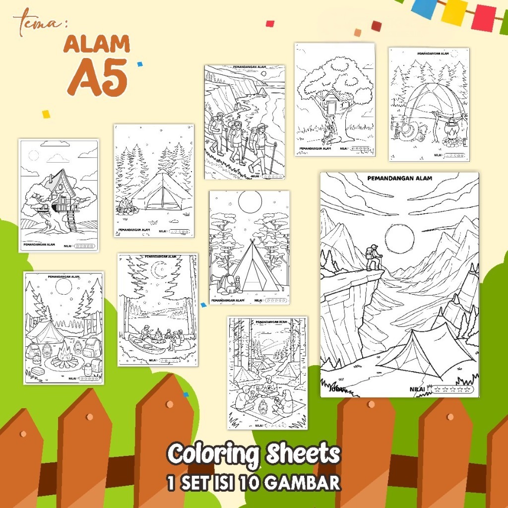 

(A5) KERTAS MEWARNAI ANAK - COLORING SHEETS KODE ALAM - LEMBAR MEWARNAI ANAK PAUD/TK/SD