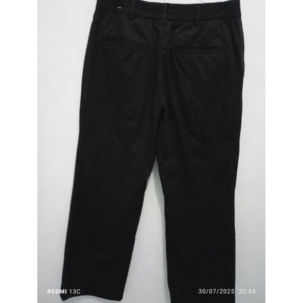 preloved celana panjang pria wide fit pant hitam draw fit