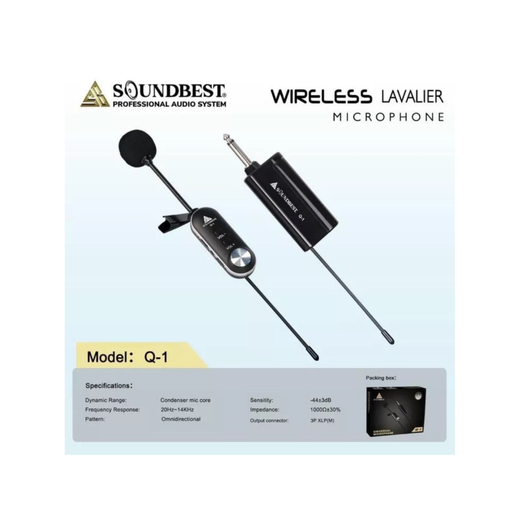 Mic jepit wireless Mic SOUNDBEST Q-1 Microphone jepit original