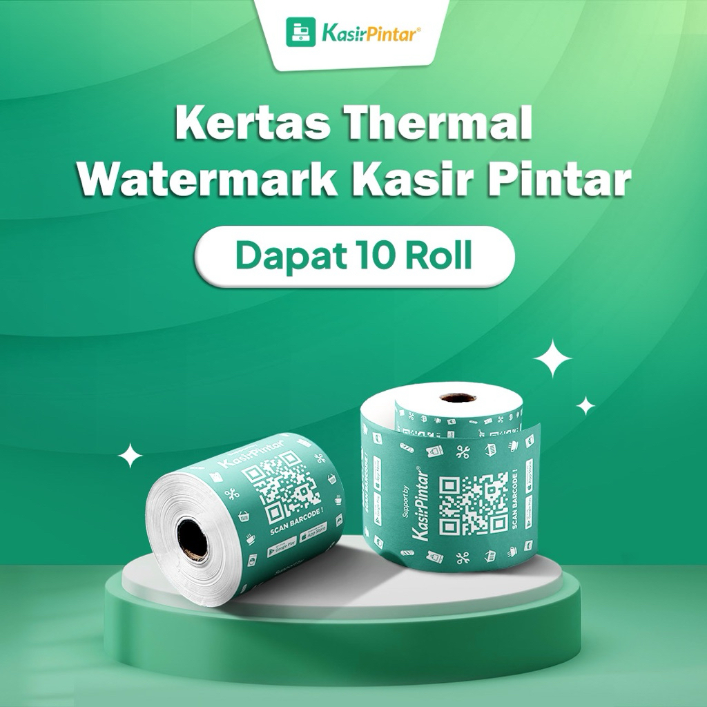 

Kertas Thermal Watermark Kasir Pintar Dapat 10 Roll