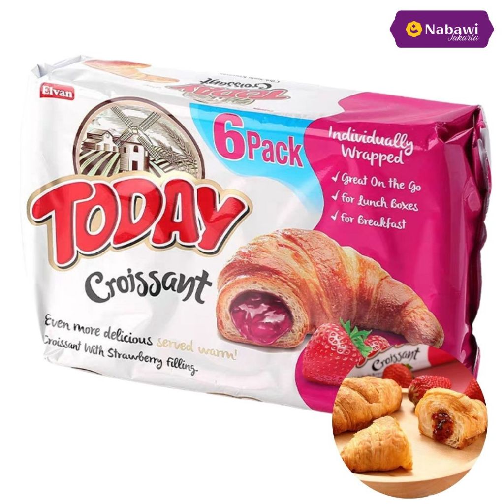 

Elvan Today Croissant Roti Isi Cokelat Strawberry 1 Pcs Oleh Oleh Haji Umroh