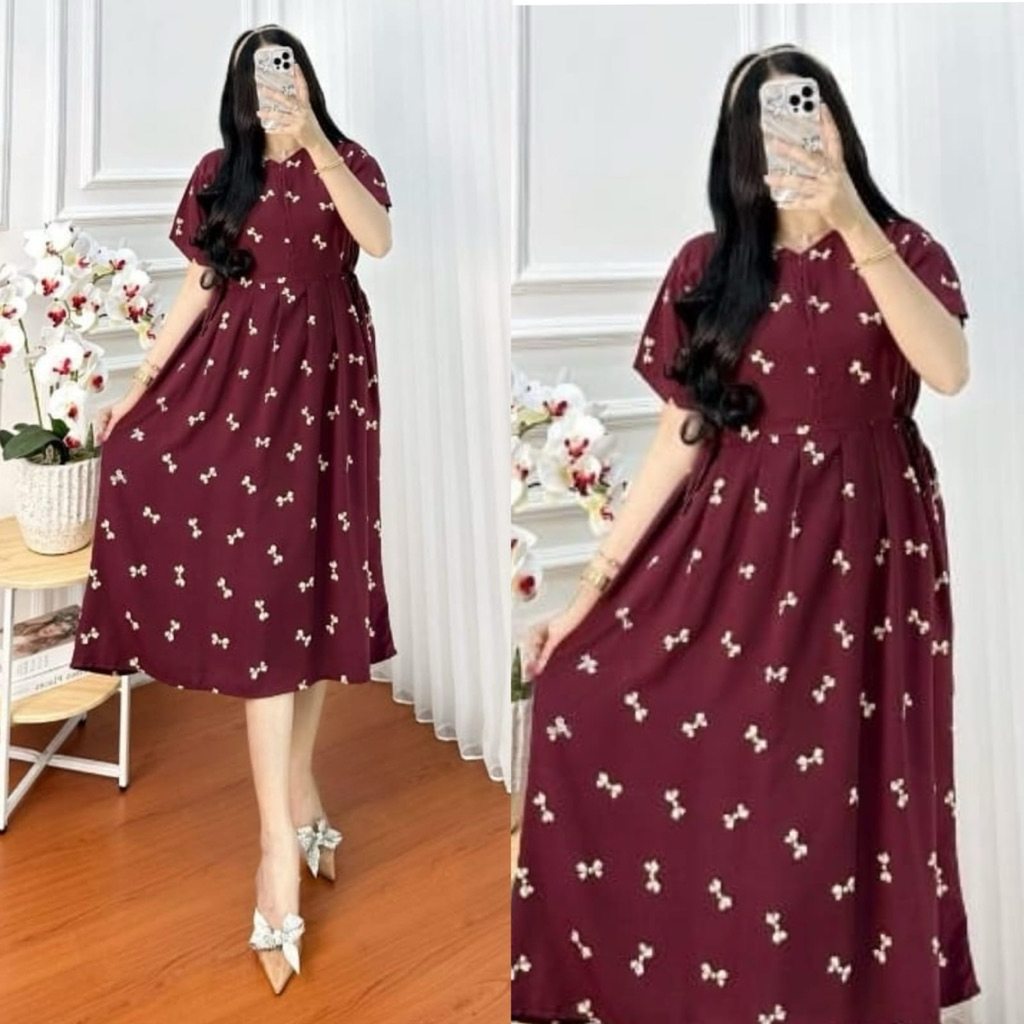 Daster Wanita Terbaru Bahan Rayon Busui Resliting Depan LD 110/Daster Serut Dada Lengan Pendek/Baju 
