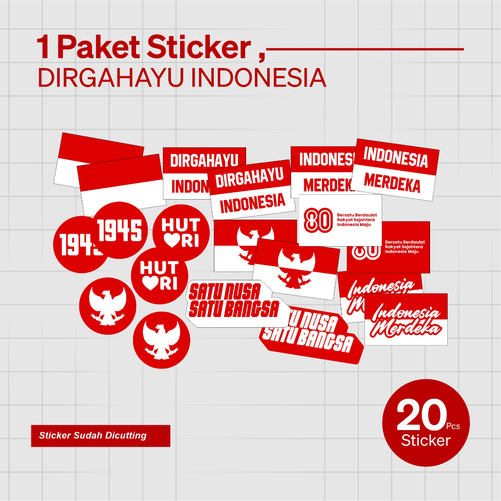 

Sticker agustus/Sticker 17 agustus/Sticker indonesia merdeka/Dticker dirgahayu indonesia/Sticker hut ri