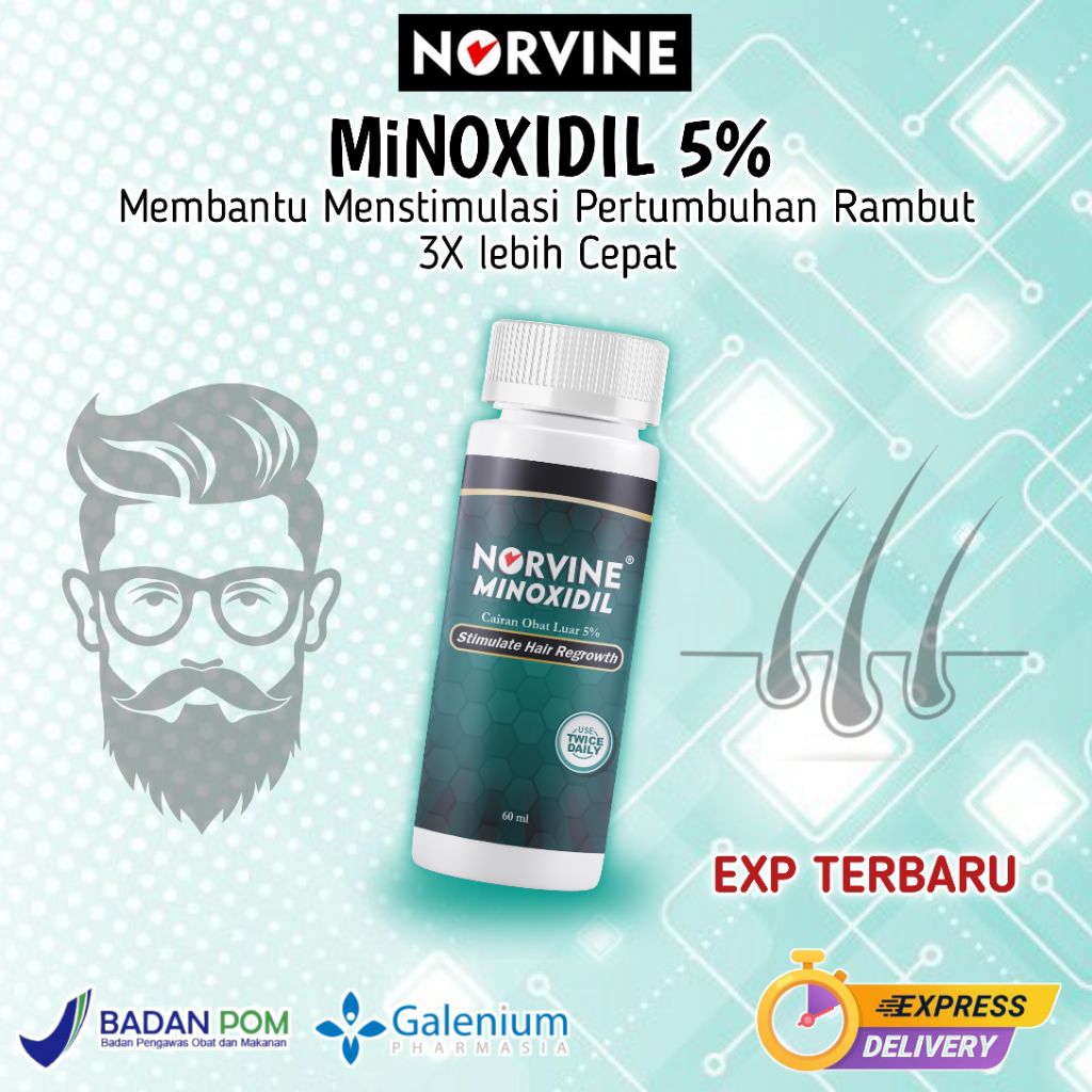Norvine Minoxidil 5% Penumbuh Rambut Original BPOM