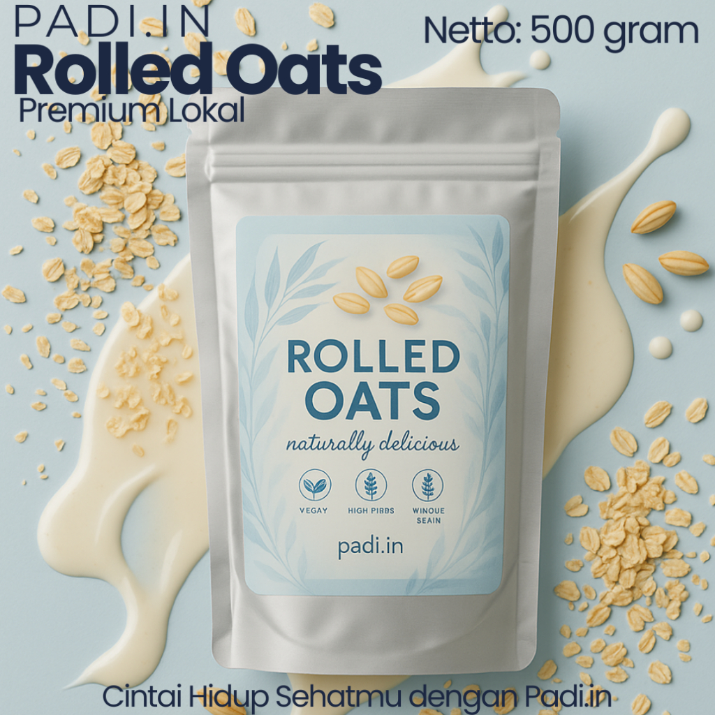 

OAT.IN AUSTRALIAN ROLLED OAT BY PADI.IN KEMASAN 500 gram, COCOK UNTUK NEMENIN DIET KAMU!