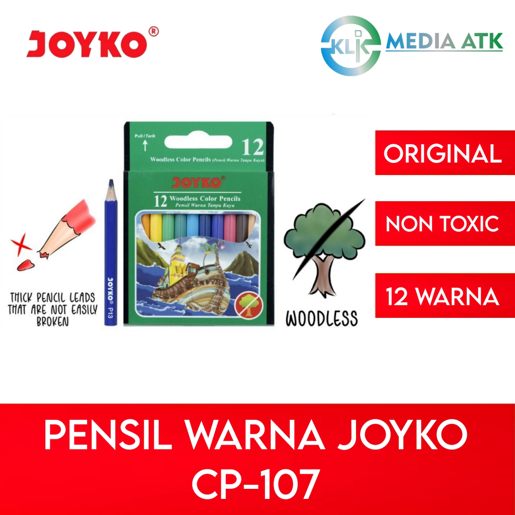 

Pensil Warna Joyko CP-107 - 12 Warna Pendek