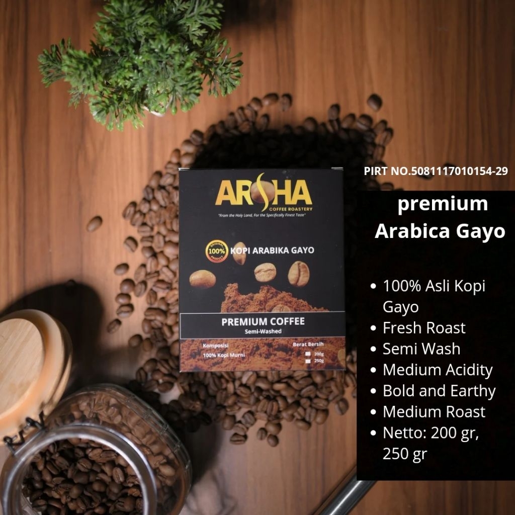 

Arsha Kopi Premium Arabica Gayo 200gr-250gr