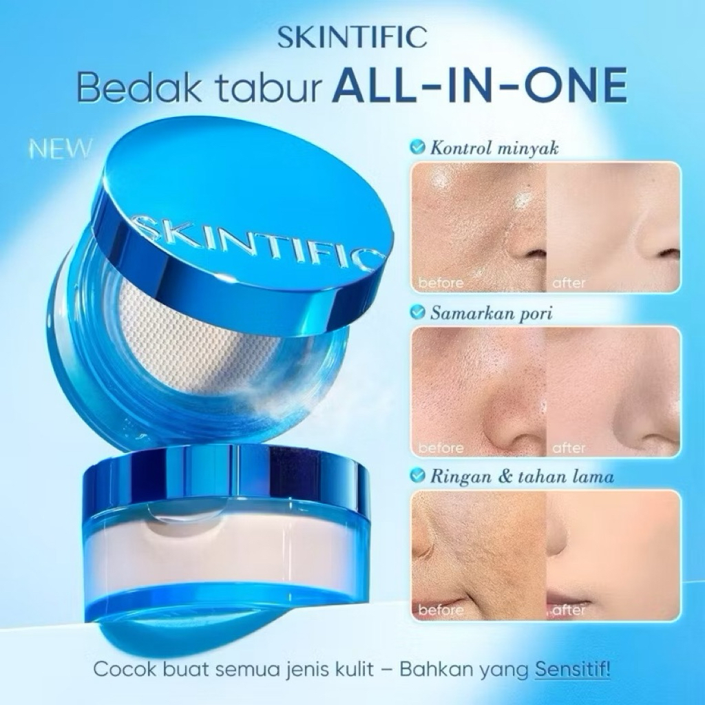 SKINTIFIC INVISIBLUR ALL DAY LOOSE POWDER | SKINTIFIC BEDAK TABUR