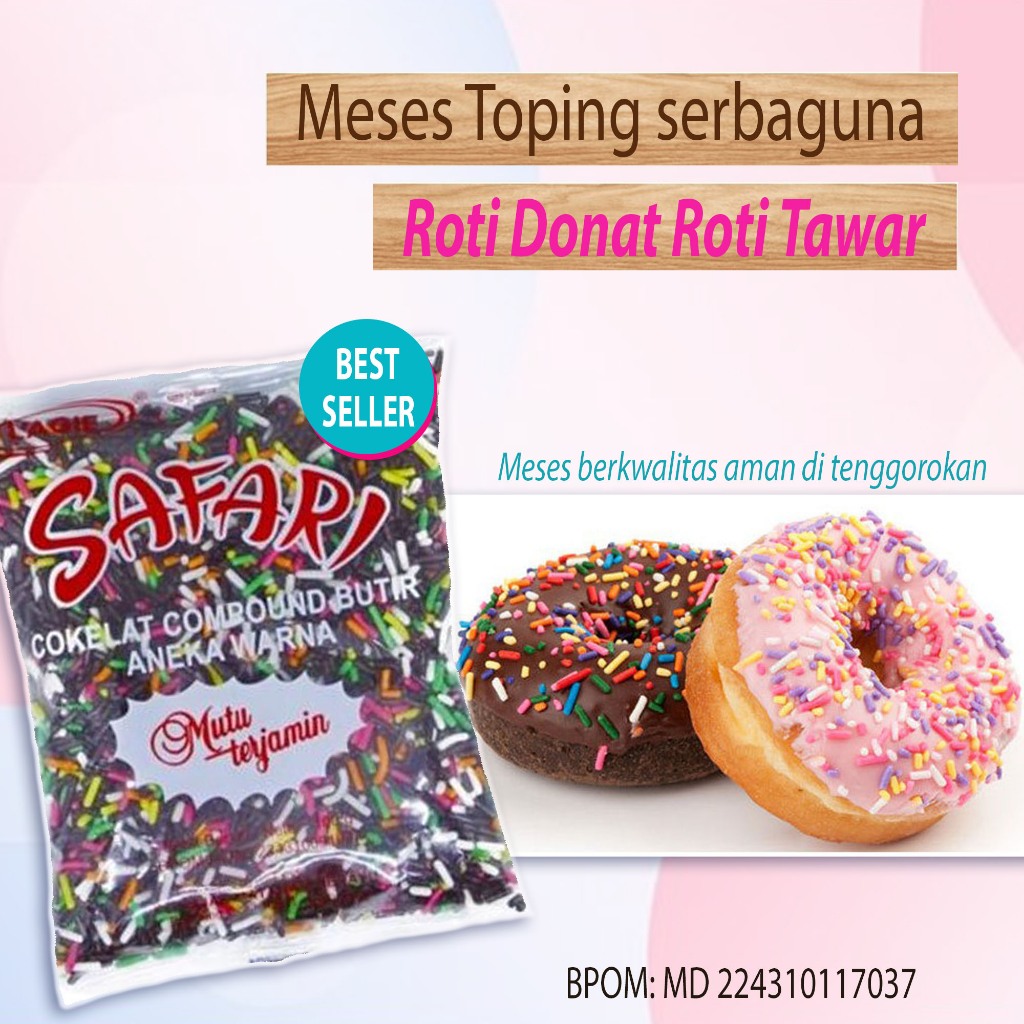 

TERLARIS Meses serbaguna Toping roti kue donat roti tawar dll meses berkwalitas butiran utuh tidak mudah hancur rasa manis aman di tenggorokan tidak membuat rik maupun serak ~ meses lagie safari ORIGINAL 100%