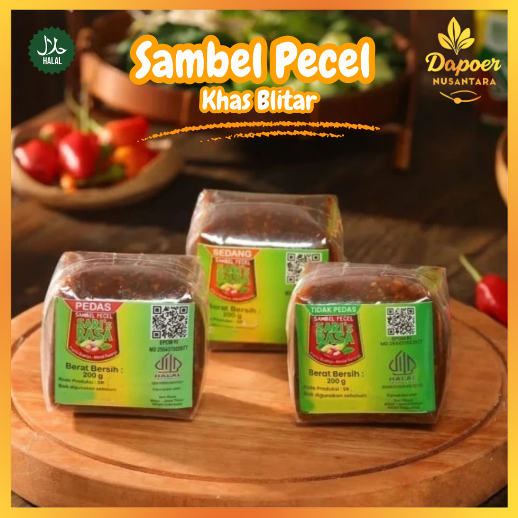 

Sambal Pecel Khas Blitar Bumbu Sambel Gado Gado Manis Pedas Oleh Oleh Merk Sari Rasa
