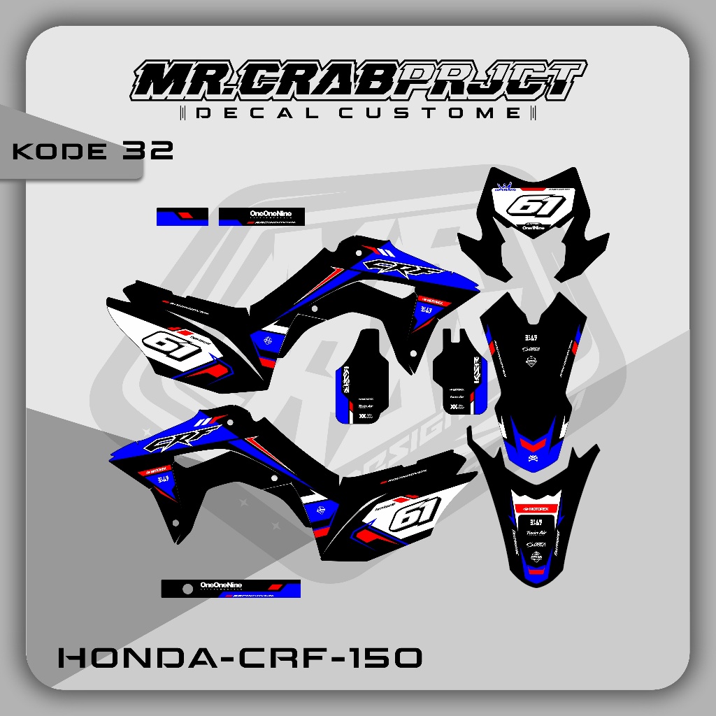 32 DECAL STICKER CRF - DECAL CRF PREMIUM FULL BODY CUSTOM