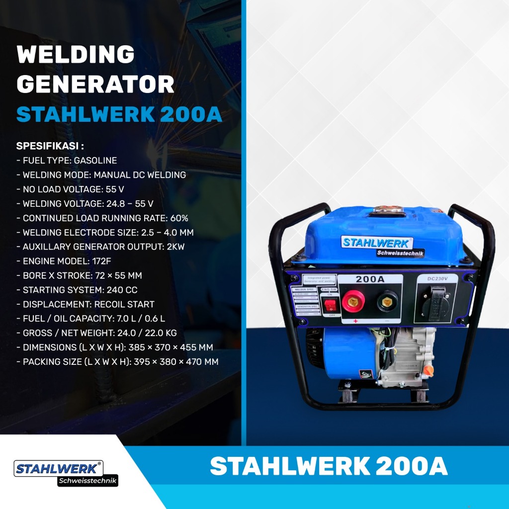 WELDING GENERATOR - GENSET LAS STAHLWERK 200A