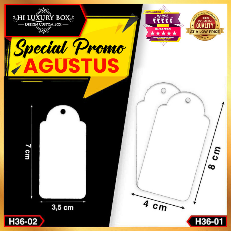 

Hangtag baju | label baju | hangtag murah | duplex3,5 cm x 7 cm hangtag putih polos H36