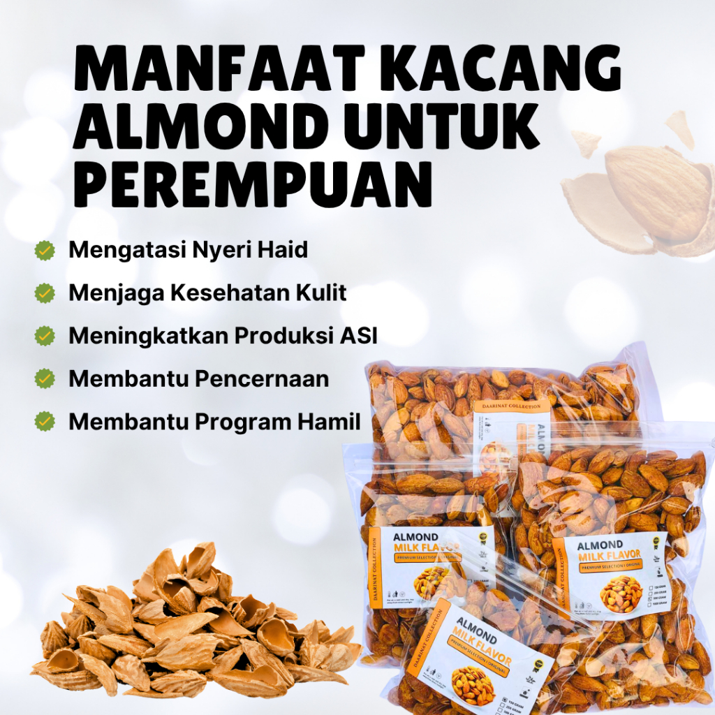 

KACANG ALMOND SUSU 1 KG I 500 GRAM I 250 GRAM I 150 GRAM I ALMOND Roasted Milk flavour In Shell