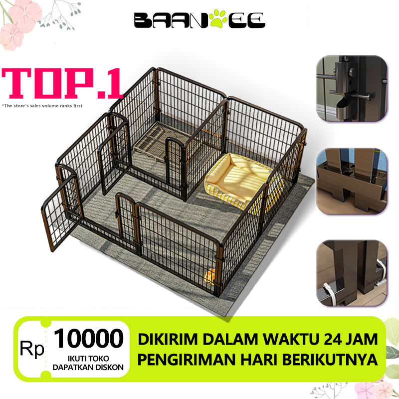 Pagar hewan peliharaan Pagar Anjing Kandang Hewan Pagar Besi Size Besar Besi Anti Karat