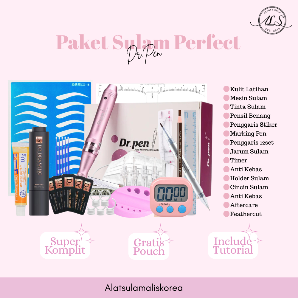 PAKET SULAM ALIS / PAKET SULAM BIBIR / PAKET SULAM EYELINER ALAT DRPEN LENGKAP