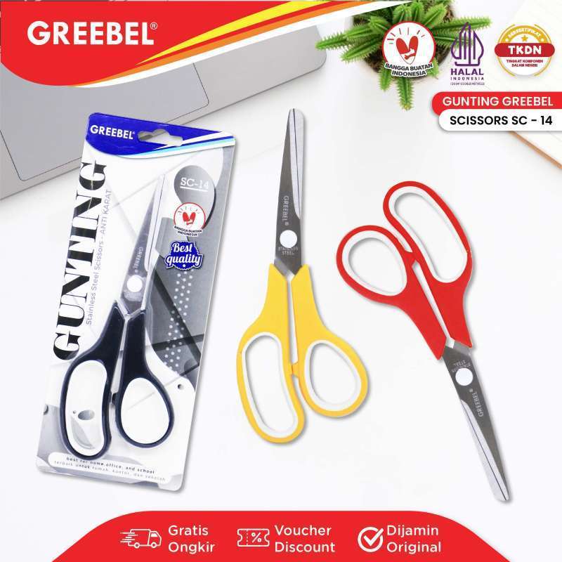 

( 1 BIJI ) GREEBEL Gunting Sedang Scissor (GUNTING SC-14) / Gunting Stainless / Anti Karat Nyaman Digenggam