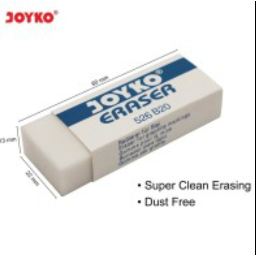 

Penghapus Pensil JOYKO Putih 526-B20-Eraser white