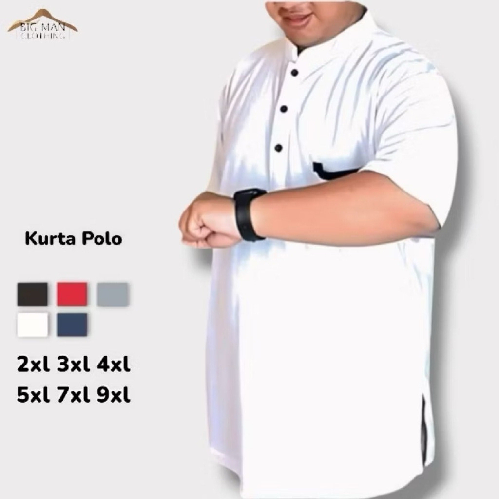 Baju Koko Kurta Polo Jumbo pira OverSize 9xl 7xl 5xl 4xl 3xl Baju Kurta Pakistan Murah BigSize xxl x