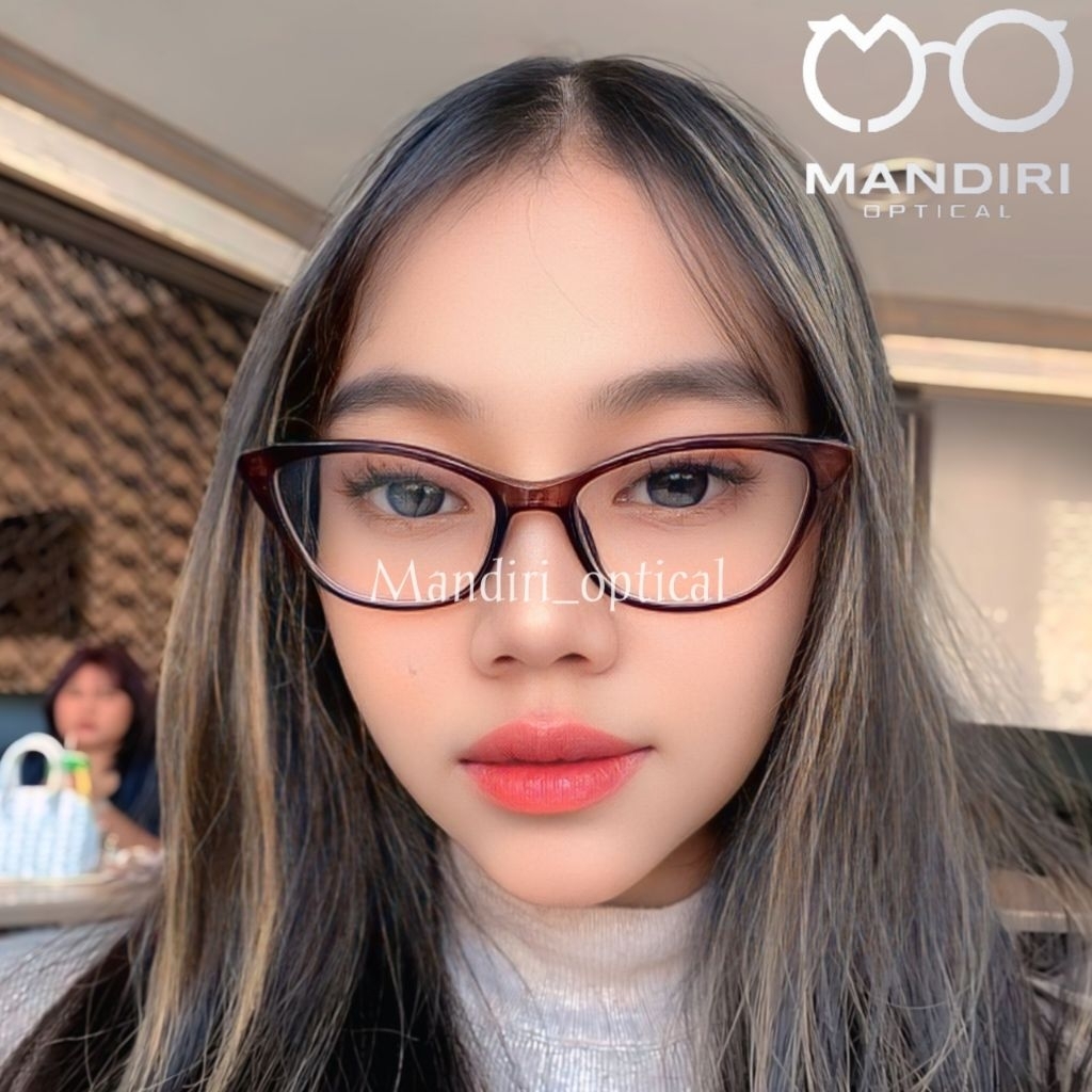 Frame kacamata CAT EYE wanita | GRATIS lensa minus photocromic anti radiasi | kacamata murah | kacam