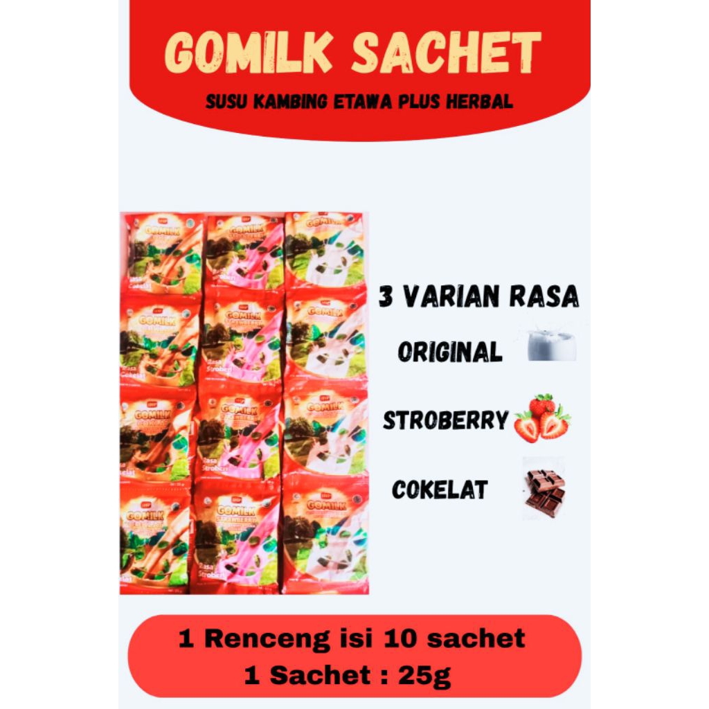 

Gomilk susu etawa plus herbal Sachet