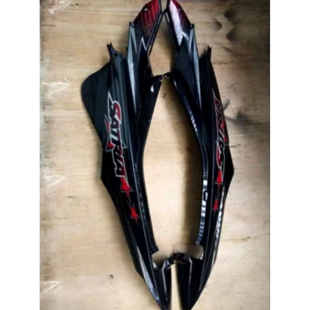 Cover Body Samping/Belakang Satria Fu 2014 Satria Fu Facelit Hitam Set Stiker