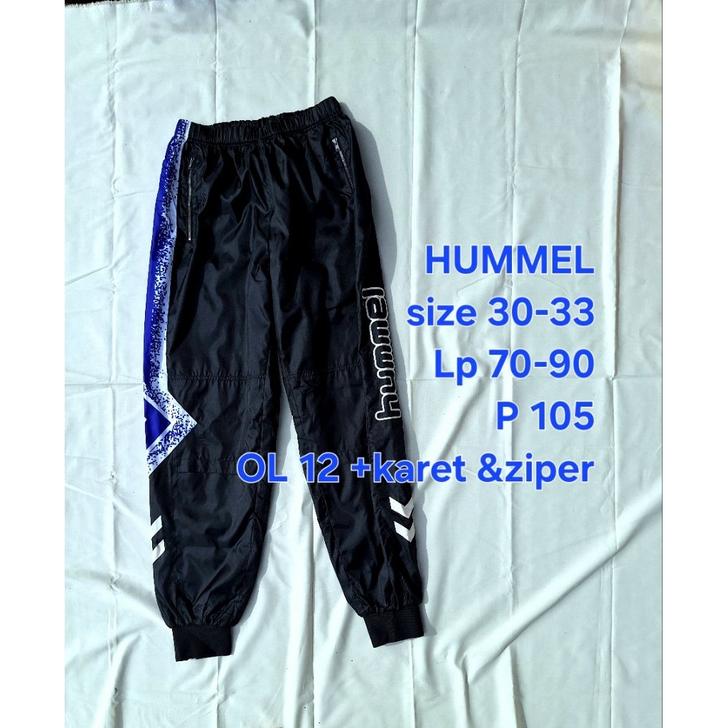 Celana HUMMEL Jogger Training Parasut Hitam Olahhraga Sport Running