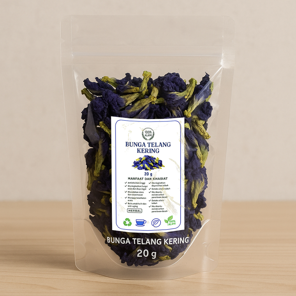 

BUNGA TELANG KERING 20 GRAM - ASLI 100 % BERKUALITAS - HERBAL KESEHATAN KAYA MANFAAT