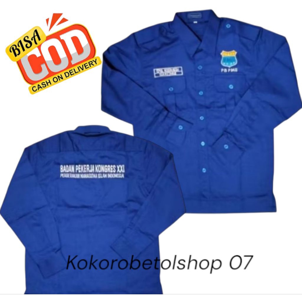 KEMEJA PMII PDH COSTUM BORDIR PANJANG