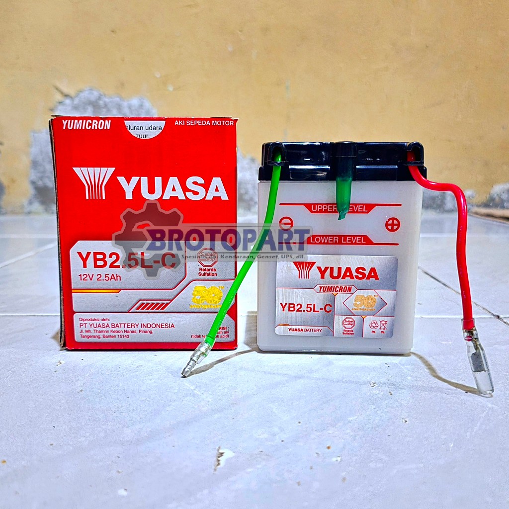 Aki Motor YUASA YB 2.5L-C GM2.5-3C2 Aki Basah 12Volt 2,5Ah ORIGINAL YUASA