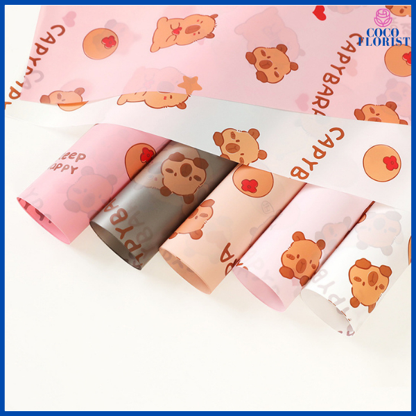 

Flower Wrapping Kertas Bunga Buket Flower Paper Cellophane motif karakter capybara KB83