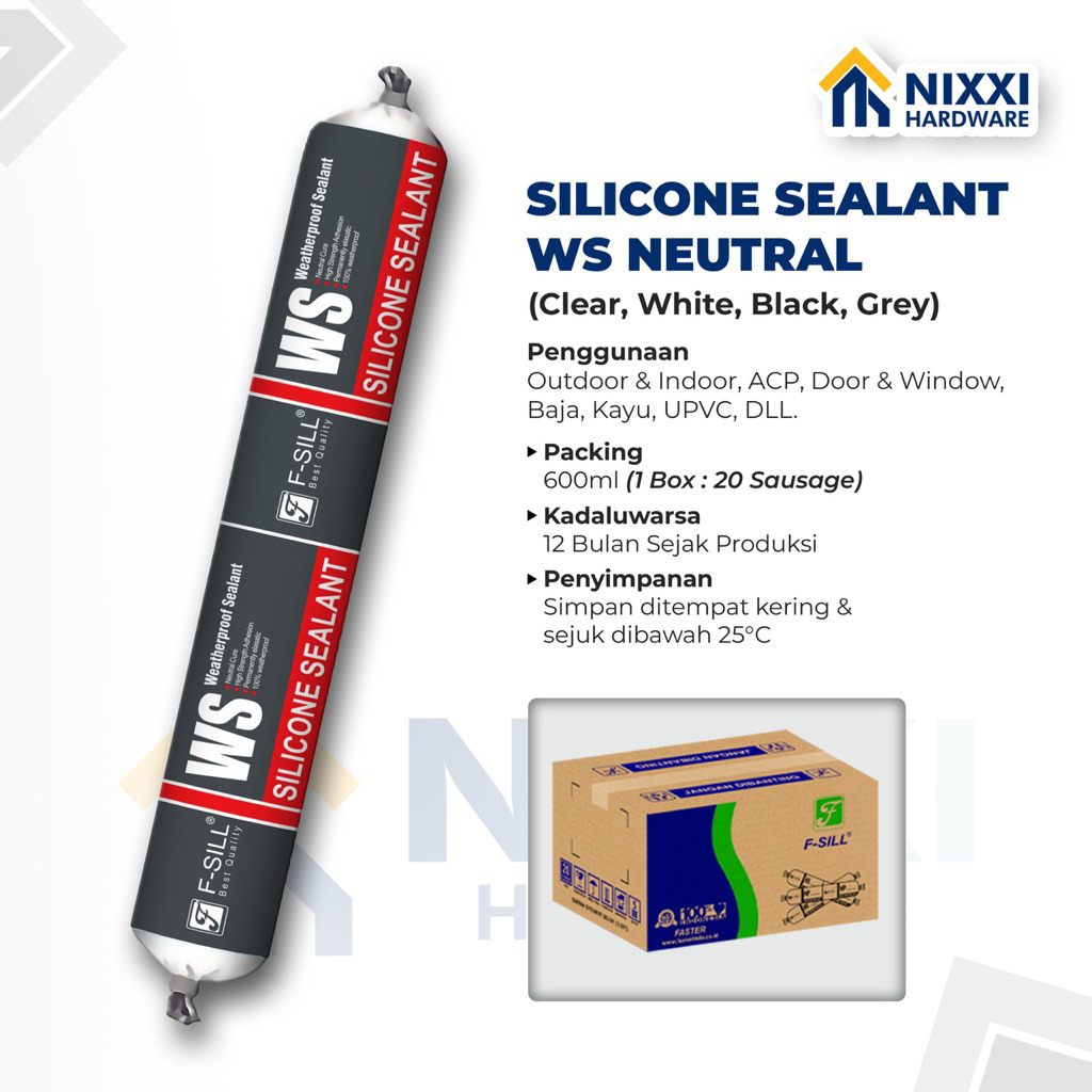 Silicone Sealant WS (Netral) Fsill SOSIS / Lem kaca / Sealant kaca