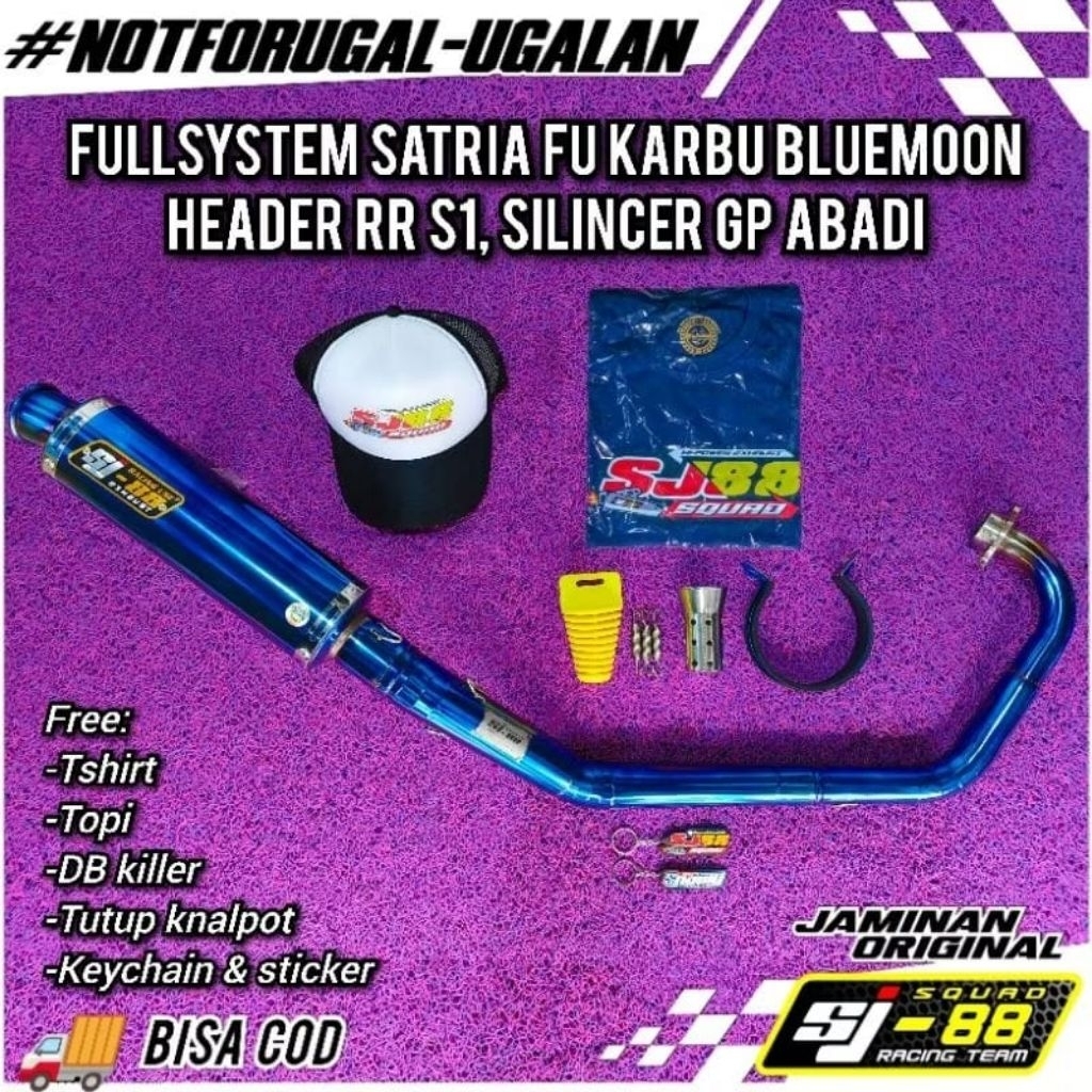 Knalpot Fullsystem SJ88 Satria Fu Karbu RR S1 Bluemoon
