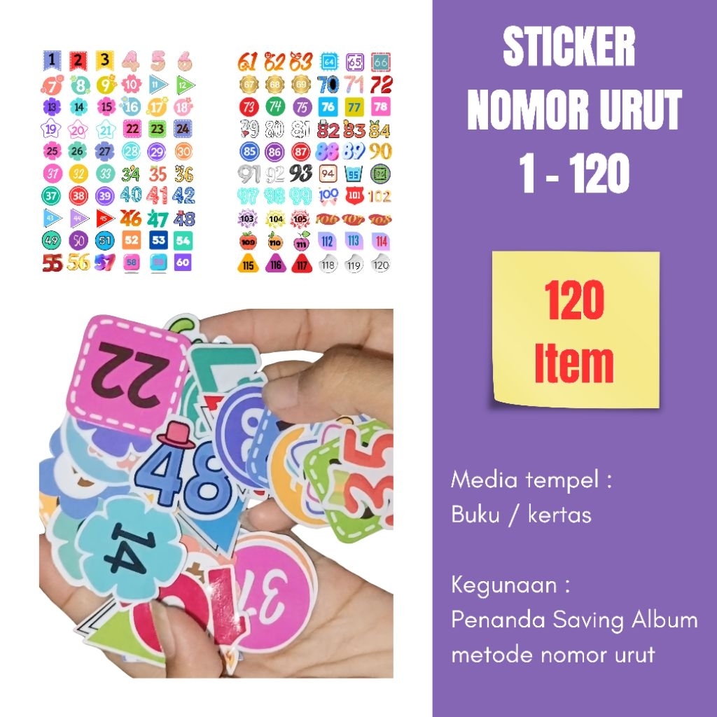 

Sticker album nabung metode nomor urut 1-120