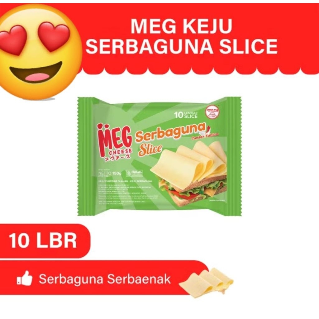 

Keju Slice Meg Serbaguna 150gr × 10 lembar