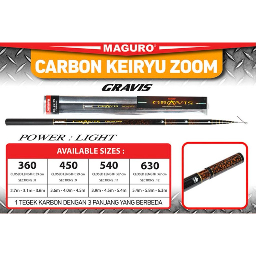 Joran Engkel Tegek Pole Zoom Carbon Maguro Keiryu