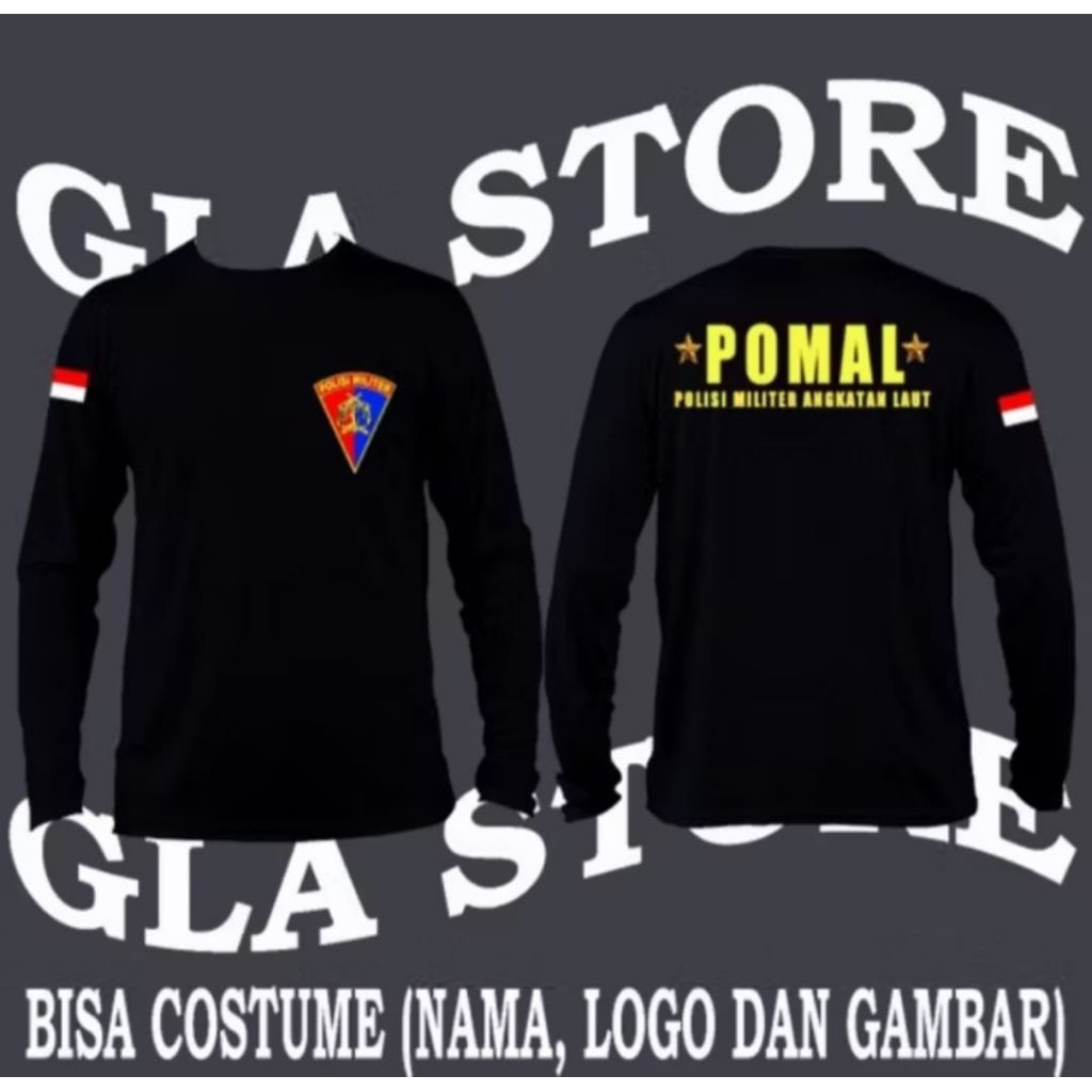 KAOS LENGAN PANJANG POMAL POLISI MILITER ANGKATAN LAUT | KAOS ADEM NYAMAN DIPAKAI
