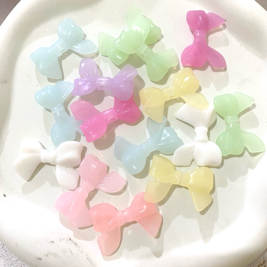 

(5pcs) Manik Pita ikat Jelly 3cm lubang besar | beads pita | mote pita jelly