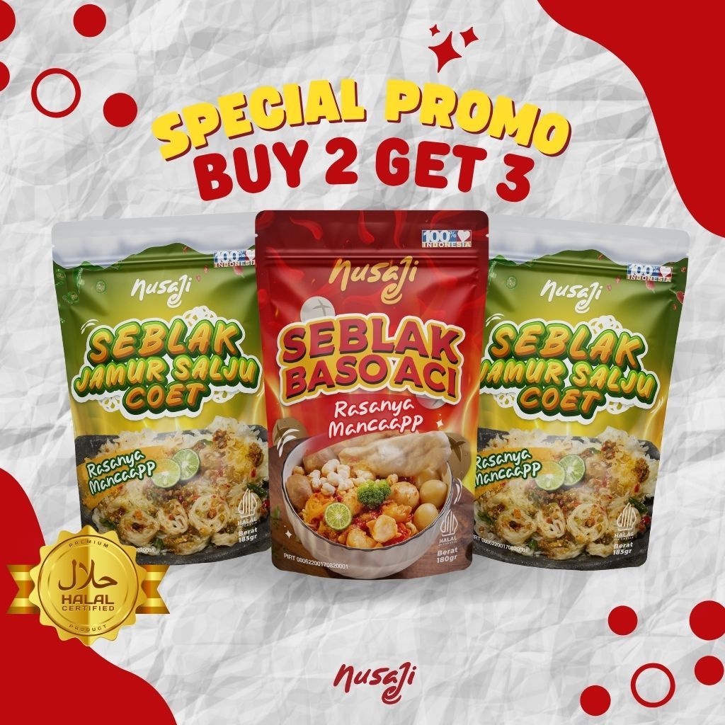 

Nusaji Seblak Instan Bundle 3 Promo Spesial