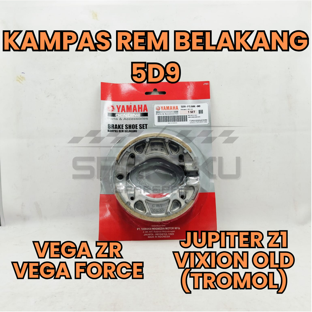 [5D9] KAMPAS KANVAS REM BELAKANG TROMOL/BRAKE SHOE SET ORI ASLI YAMAHA VEGA ZR VEGA FORCE JUPITER Z1