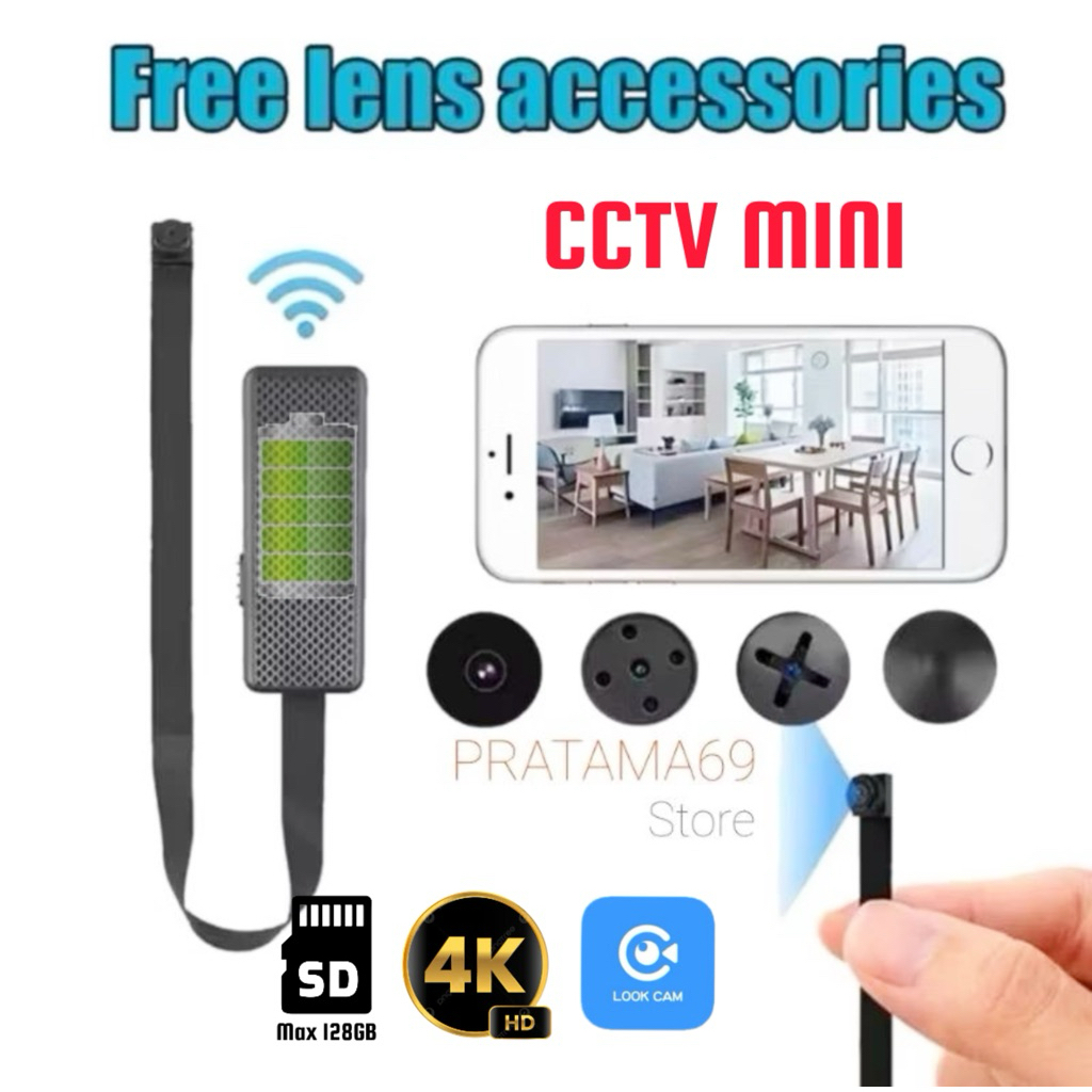 HD IP Camera Mini Wifi Bentuk Kancing Flexible Portable Pinhole